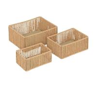 Atmosphera – Lot de 3 paniers Ali rectangulaires marron S/M/L