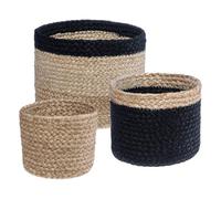 Atmosphera – Set de 3 paniers en jute – Noir