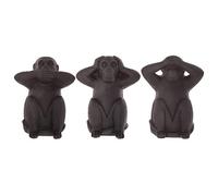 Atmosphera Set de 3 statuettes Singes Sagesse résine Noir H23 cm
