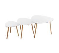 Atmosphera Lot de 3 tables basses gigognes Miléo – Blanc