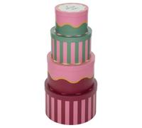 Atmosphera – Lot de 4 boîtes déco Cherie 25 x 15 cm Rouge