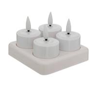 Atmosphera - Lot de 4 bougies chauffe-plats led rechargeables aitor blanc
