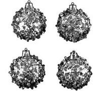 Atmosphera - Lot de 4 boules de noël Effet goutte - Argent Argent G