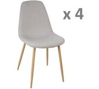 Lot de 4 - Chaise design scandinave Roka - Gris clair