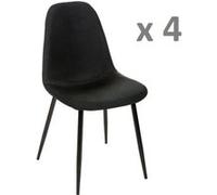 Atmosphera - Lot de 4 - Chaise Nokas - Pied en métal - Noir Noir