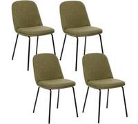 Atmosphera - Lot de 4 chaises en tissu et pieds métal NEORA - Cèdre et noir - Neora Noir