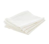 Atmosphera - Lot de 4 Serviettes de Table Chambray - Blanc 40x40 cm