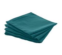 Atmosphera - Lot de 4 Serviettes de Table Chambray - Bleu Canard 40x40 cm