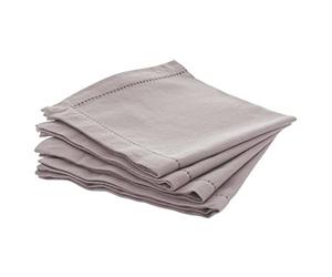 Atmosphera - Lot de 4 Serviettes de Table Chambray Grises claires