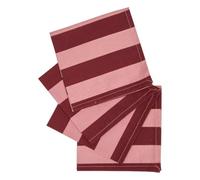 Atmosphera - Lot de 4 Serviettes de Table Cherry Rouge Carmin - 40 x 40 cm, Coton, Motif Rayé - pour Art de la Table, Linge de Maison
