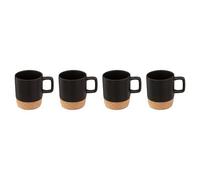 Atmosphera Lot de 4 Tasses à Espresso en Bambou Noir 12 cl