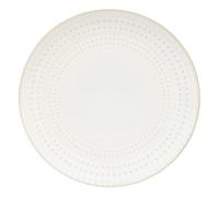 Atmosphera - Lot de 6 assiette plate à bord à pois camille d.27cm blanc