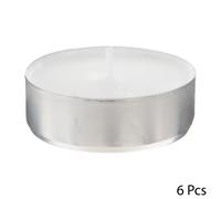 Atmosphera Lot de 6 bougies chauffe-plat - Diam. 5,6 cm - Blanc