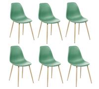 Atmosphera - Lot de 6 chaises scandinave et pieds métal effet bois TAHO - Vert - Taho