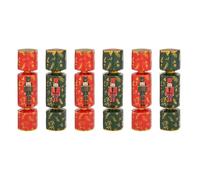 Lot de 6 crackers imprimés Casse-Noisette - Rouge et vert
