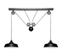 Atmosphera - Luminaire Suspension 2 Lampes en Métal Noir