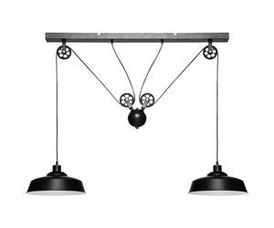 Atmosphera - Luminaire Suspension 2 Lampes en Métal Noir