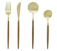 Atmosphera - Ménagère ida 24 pièce(s) marron l2,7xp0,7xh22,7cm