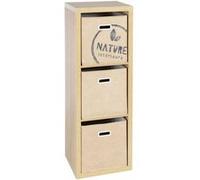 Atmosphera - Meuble Bivoak - 3 Tiroirs - MDF Beige G