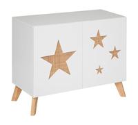 Atmosphera - Meuble de Rangement Enfant Étoile - Bois - Blanc - 65x79 cm