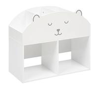 Atmosphera Meuble de rangement Ourson en bois 56 x 30 cm Blanc