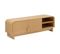 Atmosphera – Meuble TV Lee – 2 portes, 1 étagère effet bouleau – Beige 140x40 cm