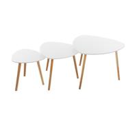 Atmosphera Miléo Lot de 3 tables basses gigognes - Blanc
