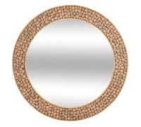 Atmosphera - Miroir en bois RONDIN - Diam 90 cm - Marron