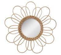 Atmosphera Miroir fleur Cayetana en rotin - diamètre 38 cm