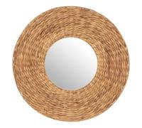 Miroir Lorena, métal et jacinthé, D75 cm Beige