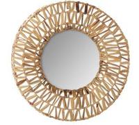 Atmosphera - Miroir mural tressé Terre Sauvage - Diam. 45 cm - Beige - Terre sauvage Beige G
