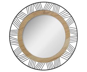 Atmosphera - Miroir Rond en Bois et métal Joe D45 cm