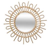 Atmosphera Miroir Sun flora diamètre 50 cm rotin