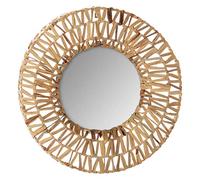 Atmosphera - Miroir tressé - métal et Fibre Naturelle D45 cm