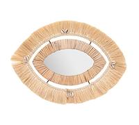 Créateur d'intérieur - Miroir Mural Raphia "Tropique Australe" 44cm Beige