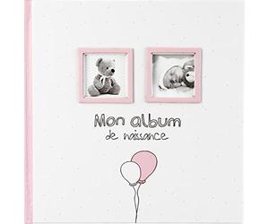Atmosphera Mon album de naissance Fille 22.5 x 3.5 x 22.5 centimètres - Coloris ROSE