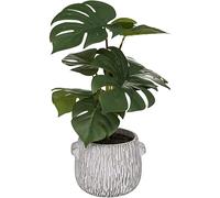 Atmosphera Créateur d'intérieur - Plante Artificielle en Pot Monstera 35cm Vert & Gris