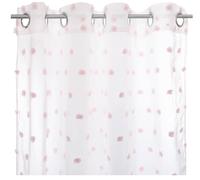 Atmosphera Multi Rideau blanc à pompons roses