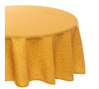 Atmosphera – Nappe ronde anti-tache imprimée Etnik – Diam. 180 cm – Ocre Jaune