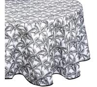 Atmosphera Créateur d'intérieur - Nappe Antitache Imprimée "Palmier" 180cm Gris Gris G