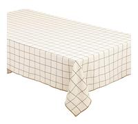 Atmosphera - Nappe Carreaux helu Coton Beige et Noir 150x250cm