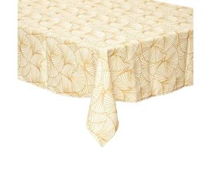 Atmosphera - Nappe imprimée Ginkgo - Anti-Tache Jaune Moutarde 140x240 cm