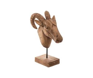 Atmosphera - Objet décoratif Tête de Bélier en Bois H 31 cm