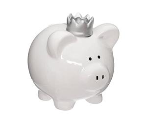 Atmosphera - Objet décoratif Tirelire Cochon avec Couronne en céramique H 13 cm