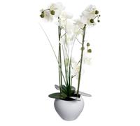 Atmosphera - Orchidée artificielle avec vase en céramique blanc - H. 53 cm