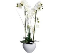Atmosphera - Orchidée artificielle avec vase en céramique blanc - H. 53 cm