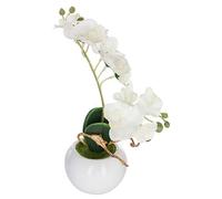 Atmosphera Orchidée Artificielle en Pot, 25 cm, Couleur:weiß