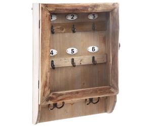 Atmosphera Ornella Boîte à clés en bois avec crochets - 38 x 27 cm