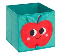 Atmosphera - Panier de Rangement Chacha 29x29cm Vert imprimé Pomme