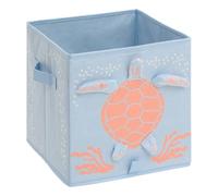 Atmosphera - Panier de Rangement Enfant orta 29x29cm Bleu imprimé Tortue